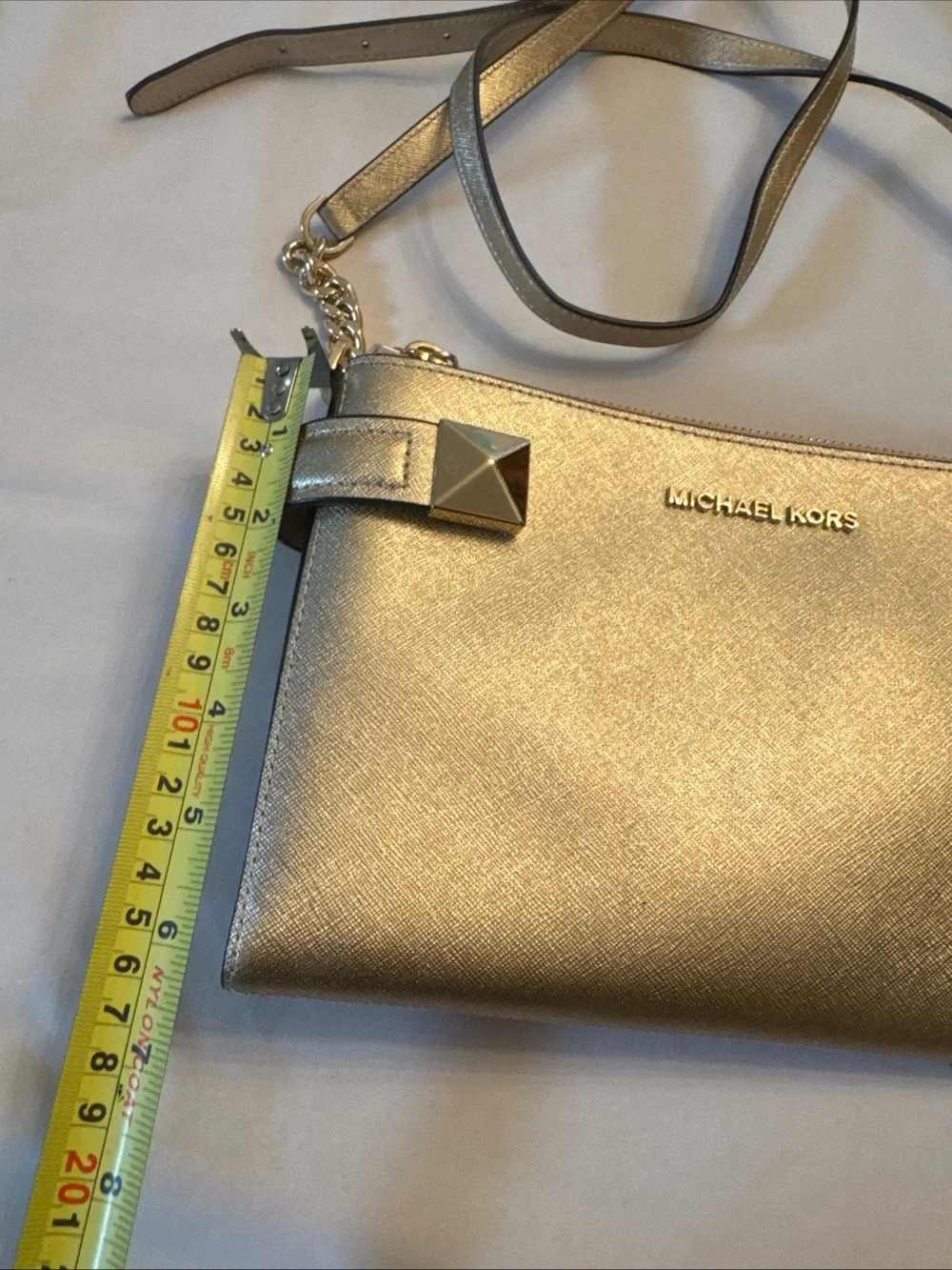 Michael Kors Metallic Gold Crossbody with Chain Strap